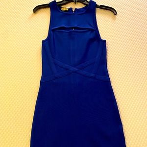 Bebe royal blue bandage mini dress